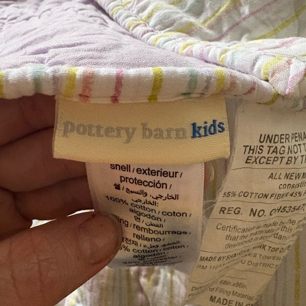 Pottery Barn Kids Pastel Striped Quilt